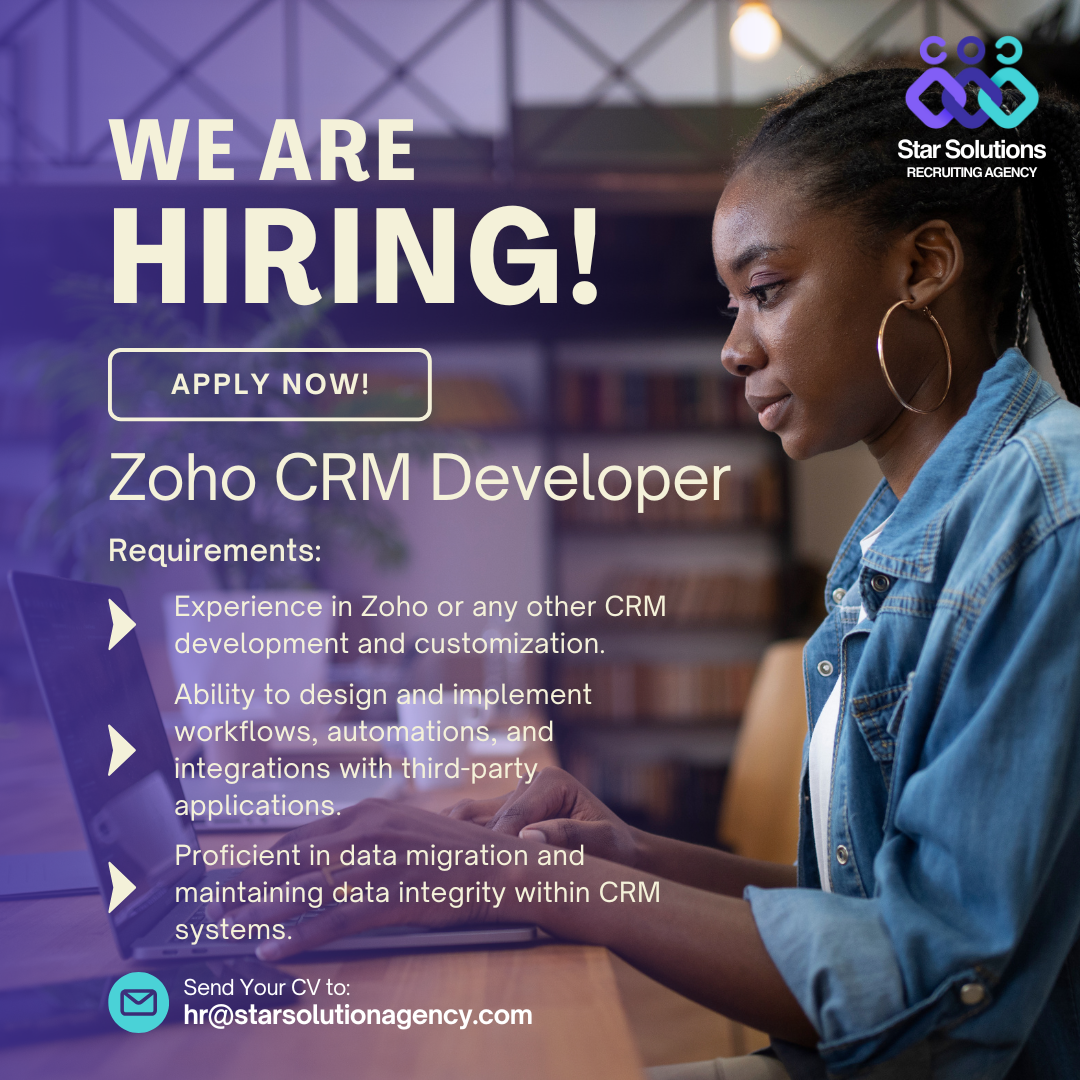 Zoho CRM Developer – Remote Position